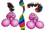 Ceiling & Wall Bachelorette Party Pecker Foil Decoration 4 pack